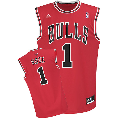  NBA Chicago Bulls 1 Derrick Rose New Revolution 30 Road Red Jersey